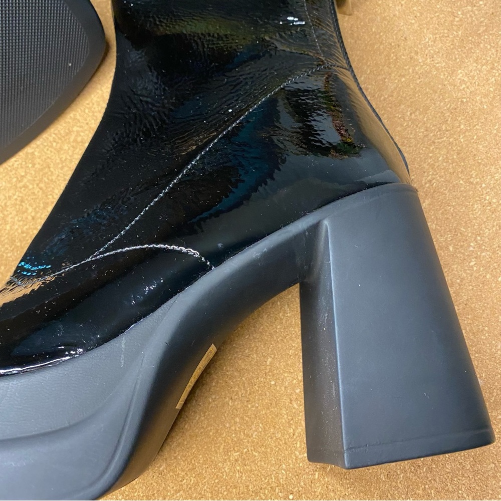 Free People Leather Double Stack Mid Calf Platform Boots Size 8 - Picture 6 of 14